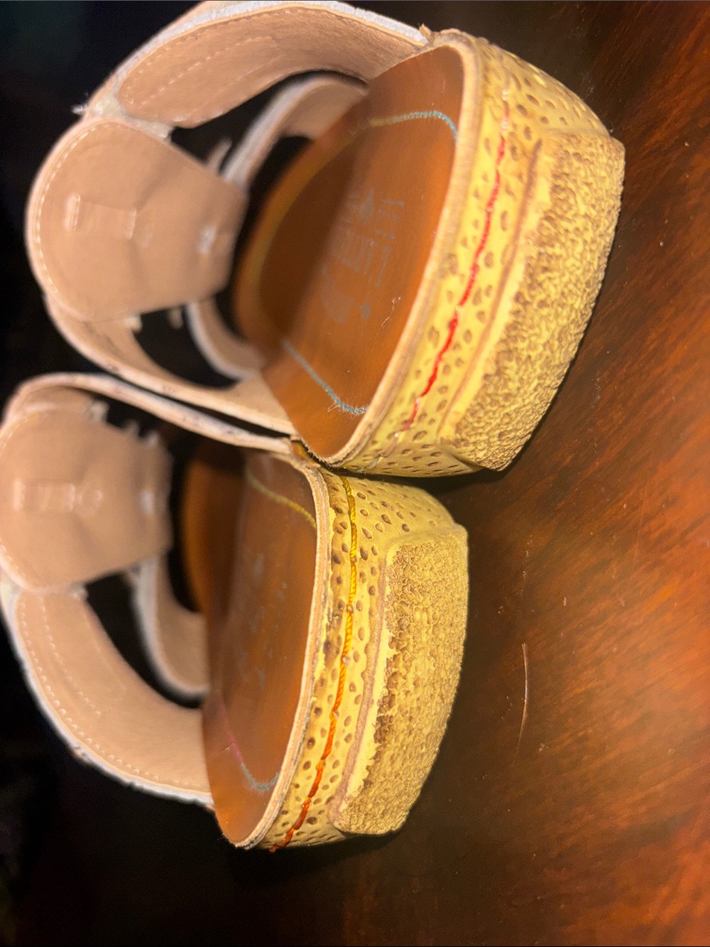 Casual Brown Floral Pearl-Accent Slide Sandals - Picture 5 of 7